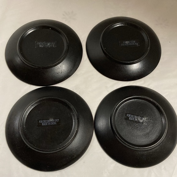 Noel Decoration Plates Coasters Set of 4 Stackable Each Plate has a Letter 4.5” - Picture 7 of 8